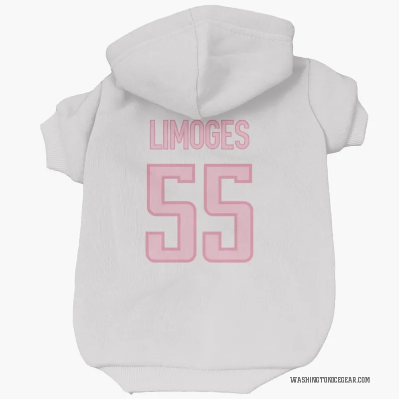 Alex Limoges  White Pink Washington Capitals  Cat & Dog Pet Hoodie