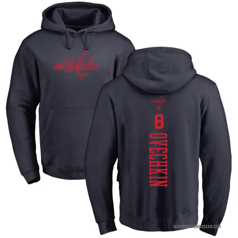Alex Ovechkin Youth Navy Washington Capitals Branded One Color Backer Pullover Hoodie