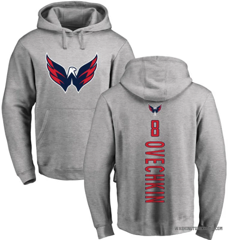 Alex Ovechkin Youth Washington Capitals Branded Ash Backer Pullover Hoodie