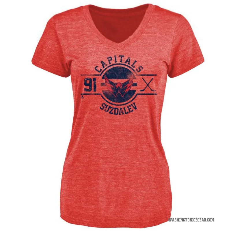 Alexander Suzdalev Women's Red Washington Capitals Insignia T-Shirt -