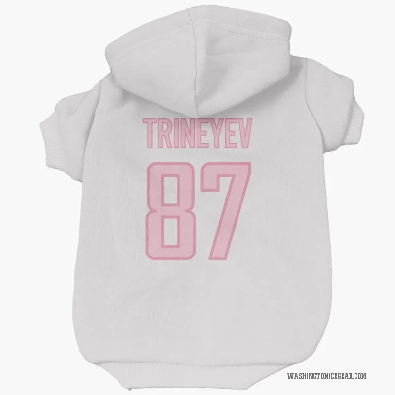 Bogdan Trineyev  White Pink Washington Capitals  Cat & Dog Pet Hoodie