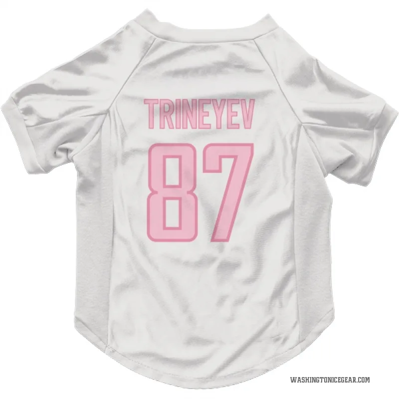 Bogdan Trineyev  White Pink Washington Capitals  Cat & Dog Pet Jersey