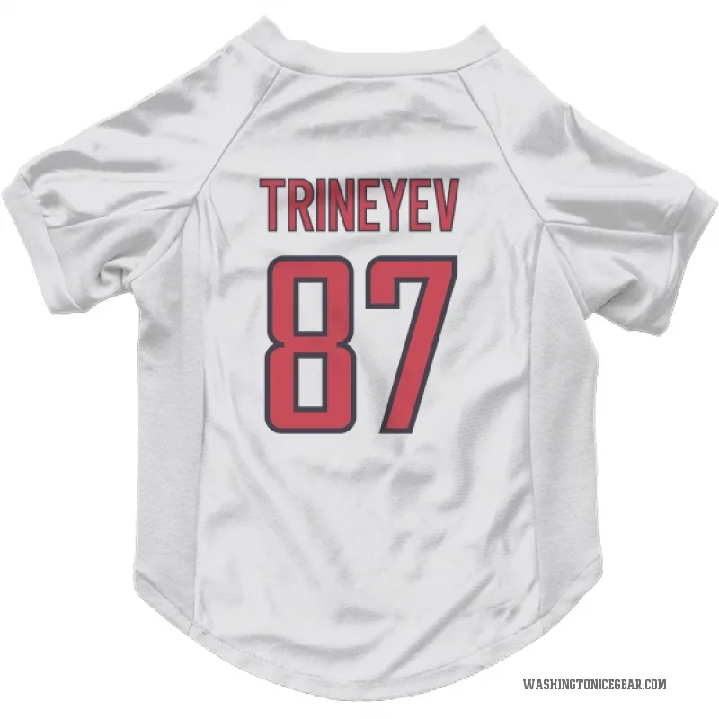 Bogdan Trineyev  White Washington Capitals  Cat & Dog Pet Jersey