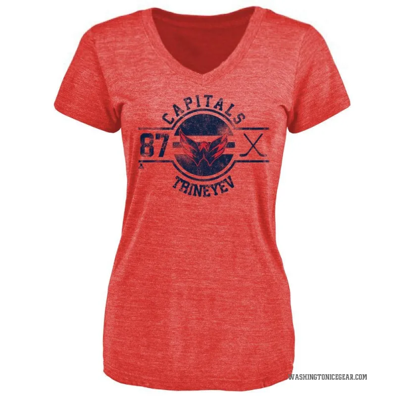 Bogdan Trineyev Women's Red Washington Capitals Insignia T-Shirt -