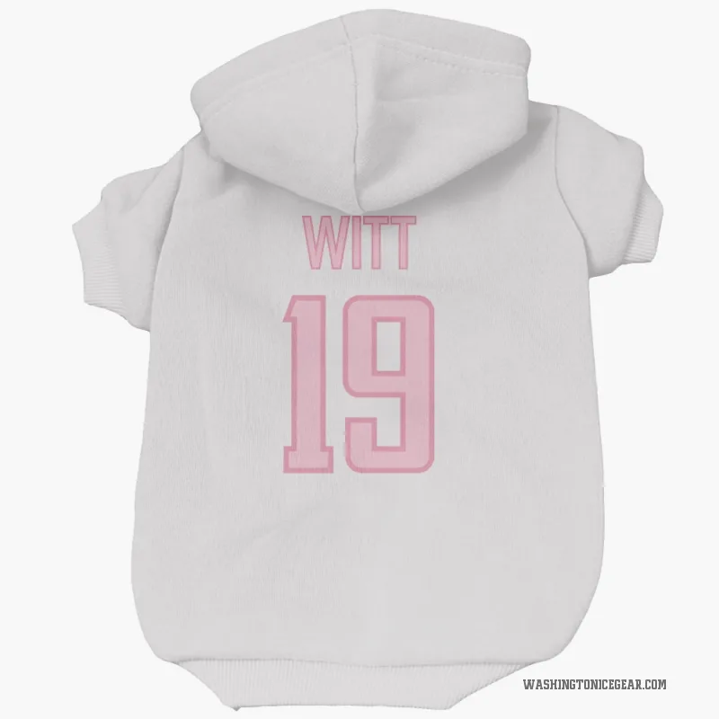 Brendan Witt  White Pink Washington Capitals  Cat & Dog Pet Hoodie