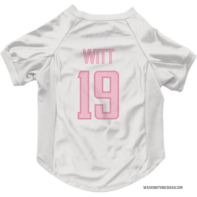 Brendan Witt  White Pink Washington Capitals  Cat & Dog Pet Jersey