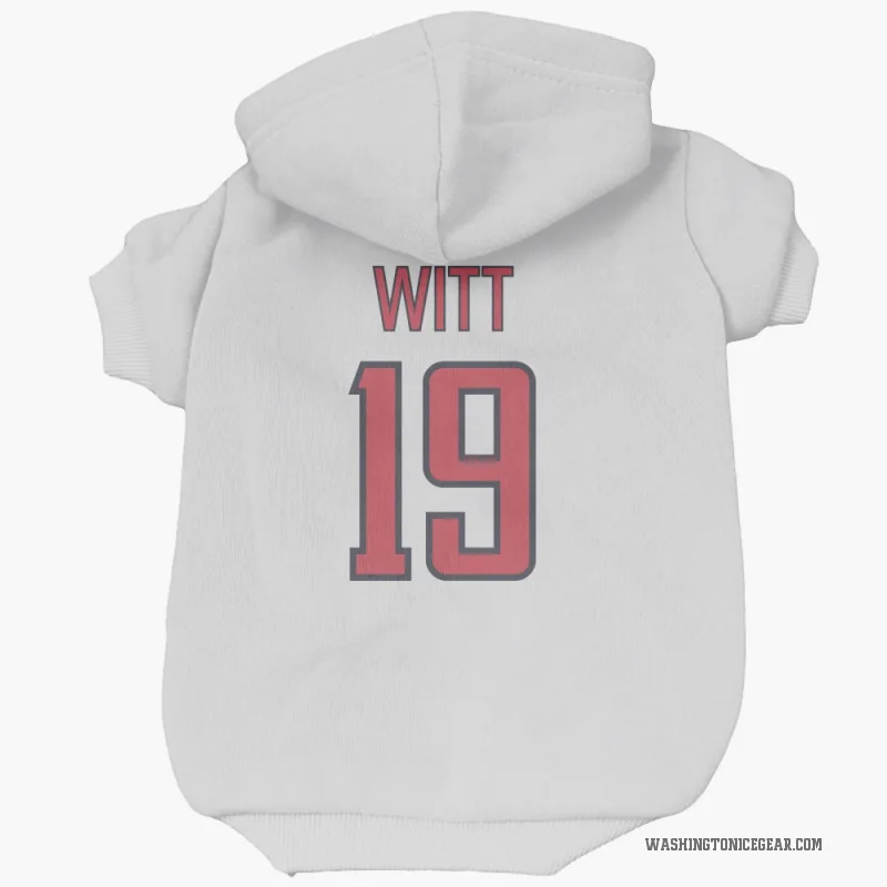Brendan Witt  White Washington Capitals  Cat & Dog Pet Hoodie