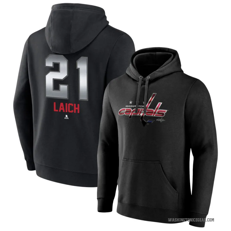 Brooks Laich Men's Black Washington Capitals Branded Midnight Mascot Logo Pullover Hoodie