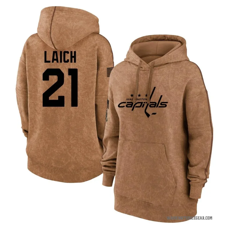 Brooks Laich Women's Brown Washington Capitals 2023 Salute to Service Pullover Hoodie