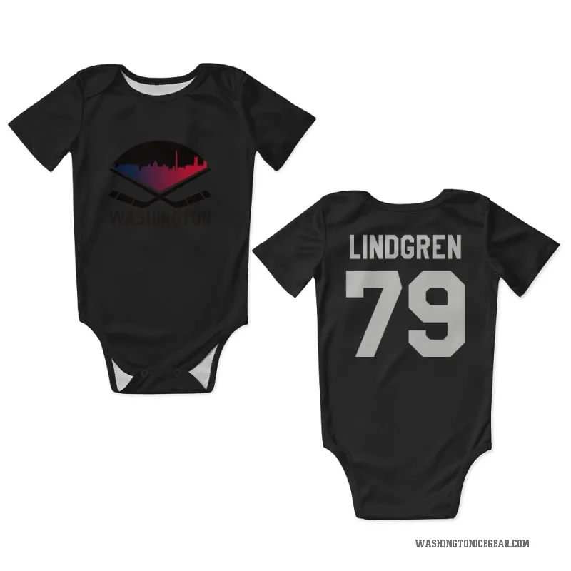 Charlie Lindgren  Black Washington Capitals  Newborn & Infant Bodysuit