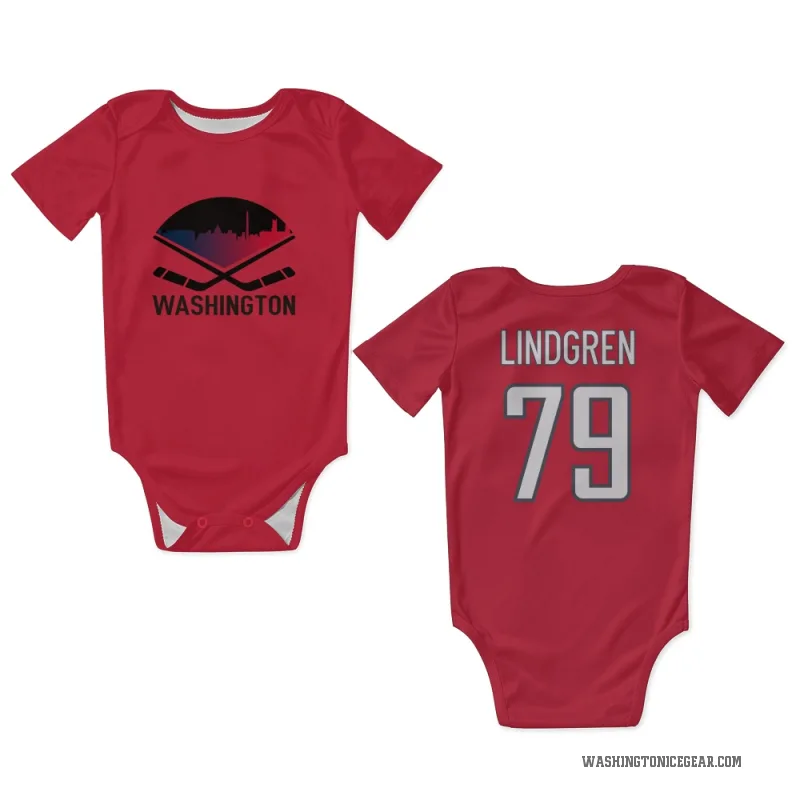 Charlie Lindgren  Red Washington Capitals  Newborn & Infant Bodysuit