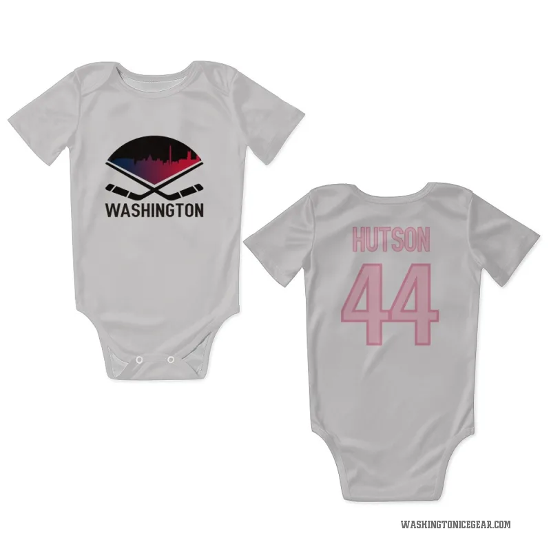 Cole Hutson  White Pink Washington Capitals  Newborn & Infant Bodysuit