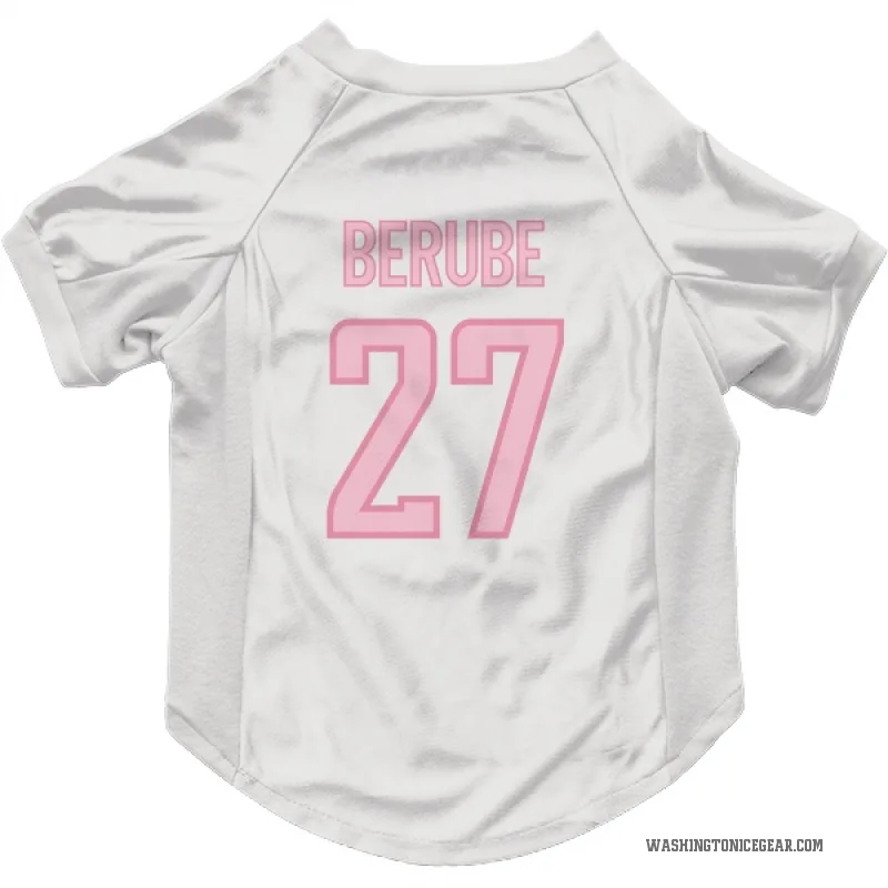 Craig Berube  White Pink Washington Capitals  Cat & Dog Pet Jersey