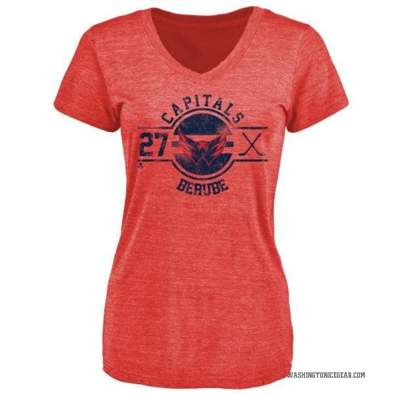 Craig Berube Women's Red Washington Capitals Insignia T-Shirt -