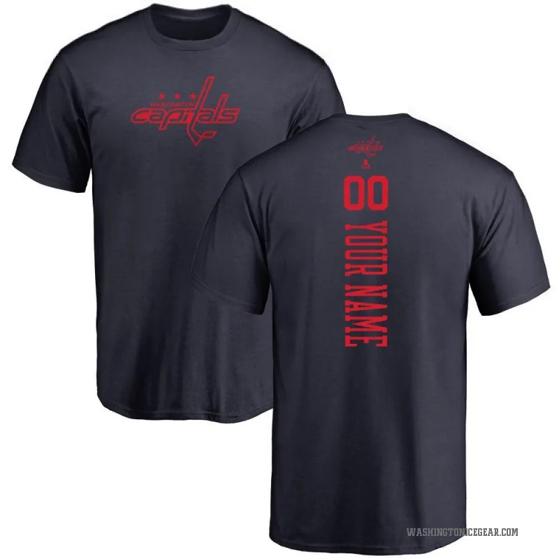 Custom Men's Navy Washington Capitals One Color Backer T-Shirt -