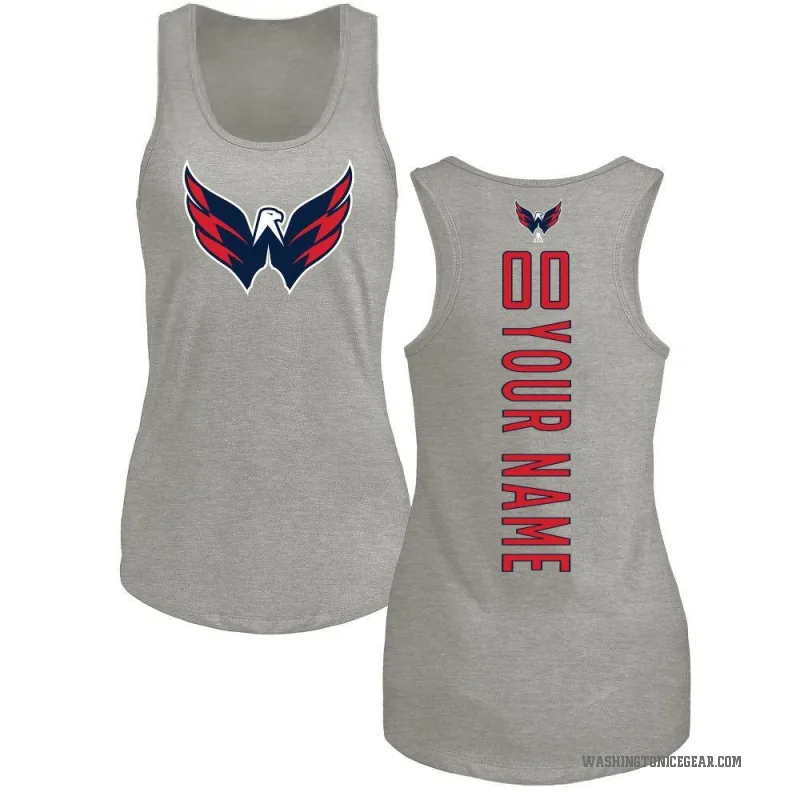Custom Women's Ash Washington Capitals Backer Tank Top -