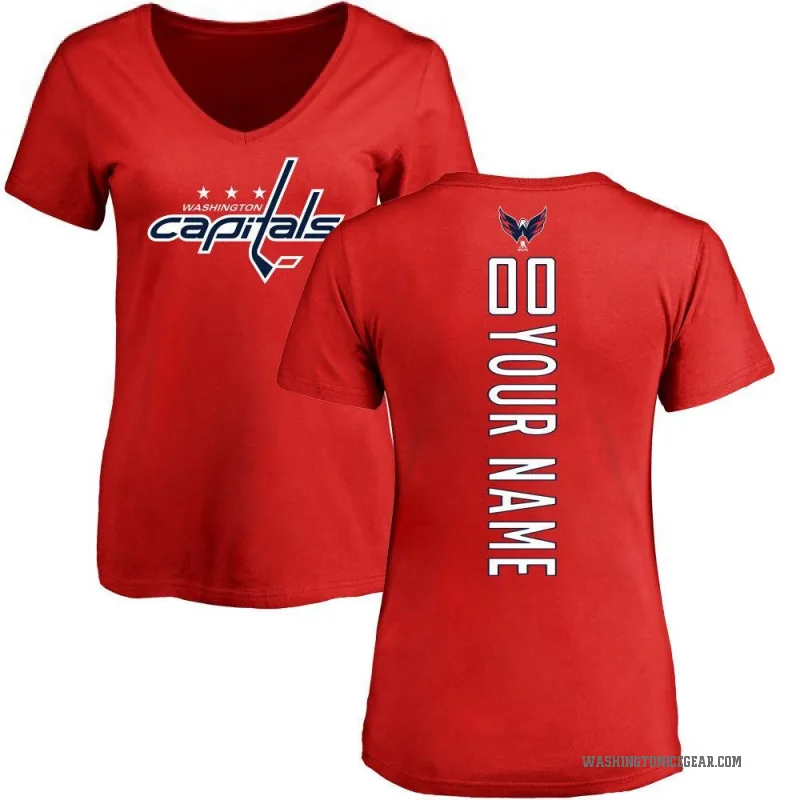 Custom Women's Red Washington Capitals Backer T-Shirt -