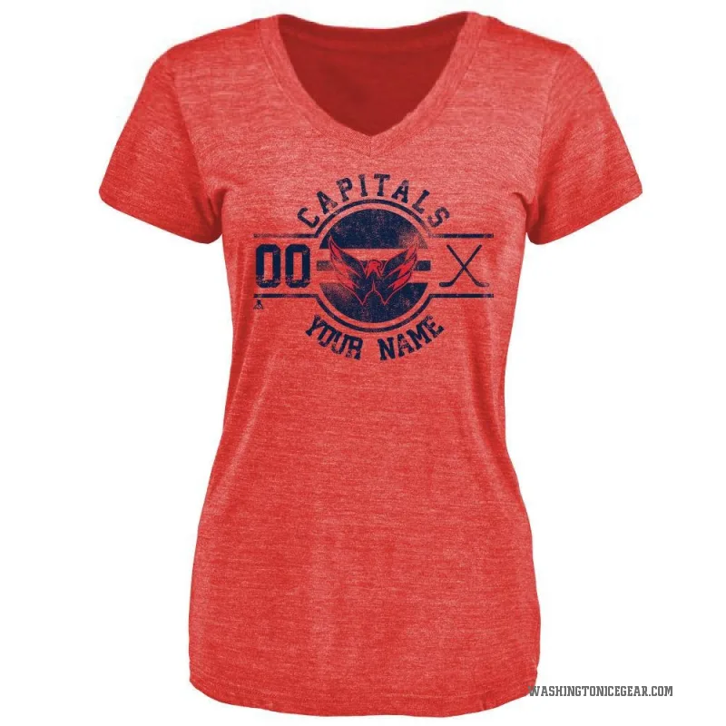 Custom Women's Red Washington Capitals Insignia T-Shirt -