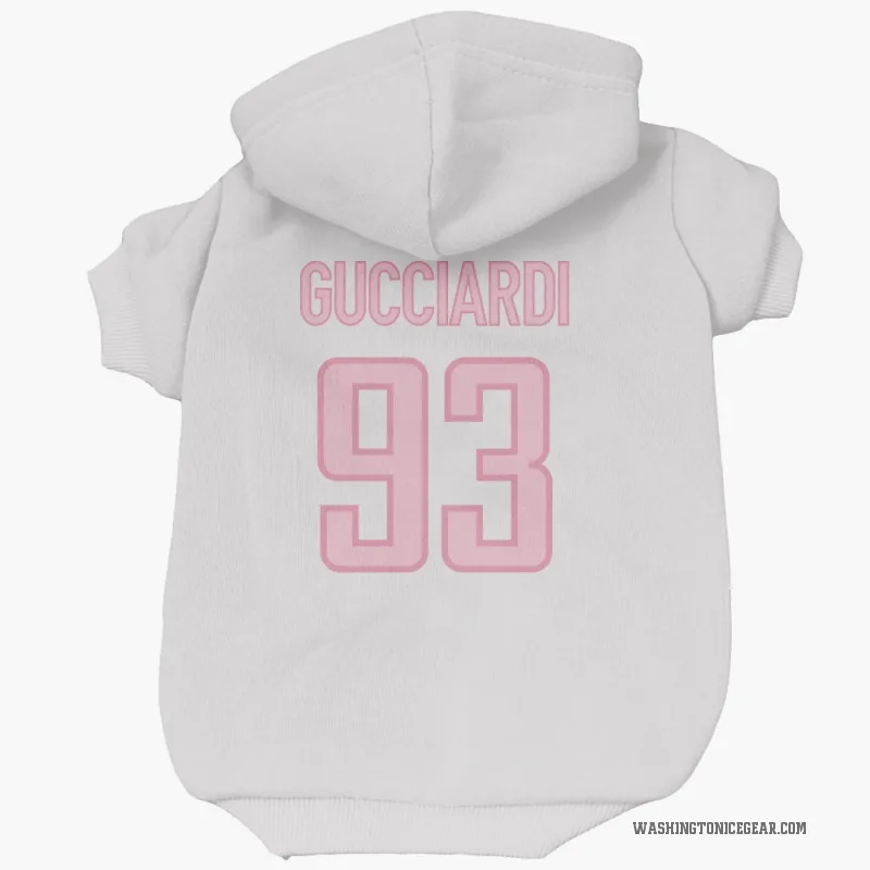 David Gucciardi  White Pink Washington Capitals  Cat & Dog Pet Hoodie