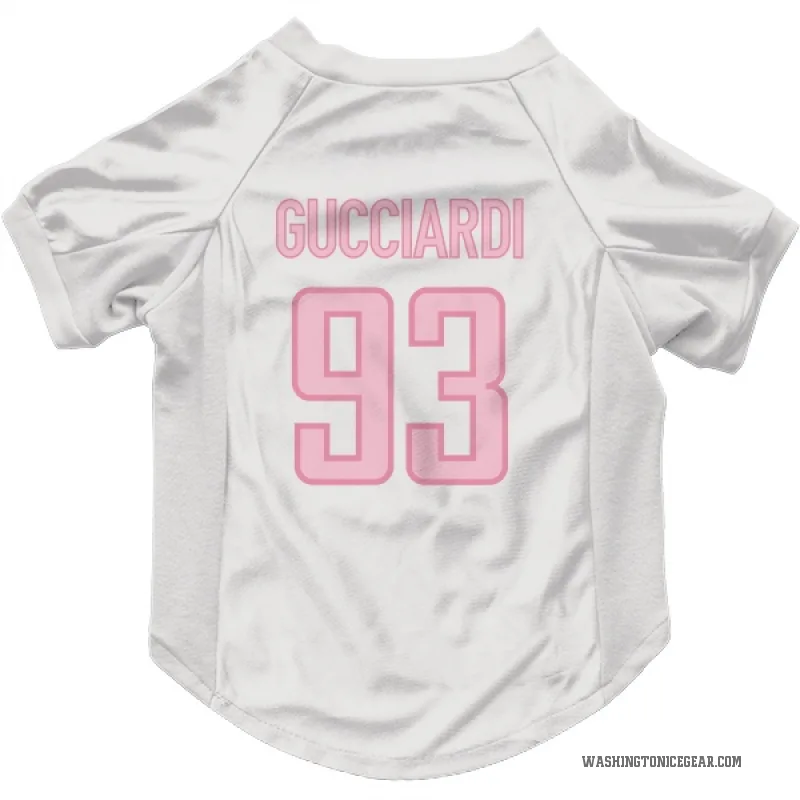 David Gucciardi  White Pink Washington Capitals  Cat & Dog Pet Jersey