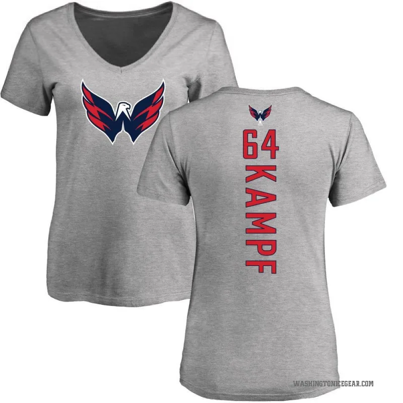 David Kampf Women's Ash Washington Capitals Backer T-Shirt -