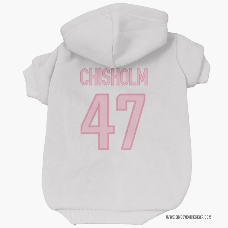 Declan Chisholm  White Pink Washington Capitals  Cat & Dog Pet Hoodie