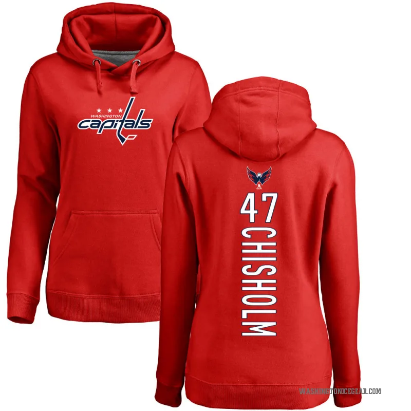 Declan Chisholm Women's Red Washington Capitals Branded Backer Pullover Hoodie