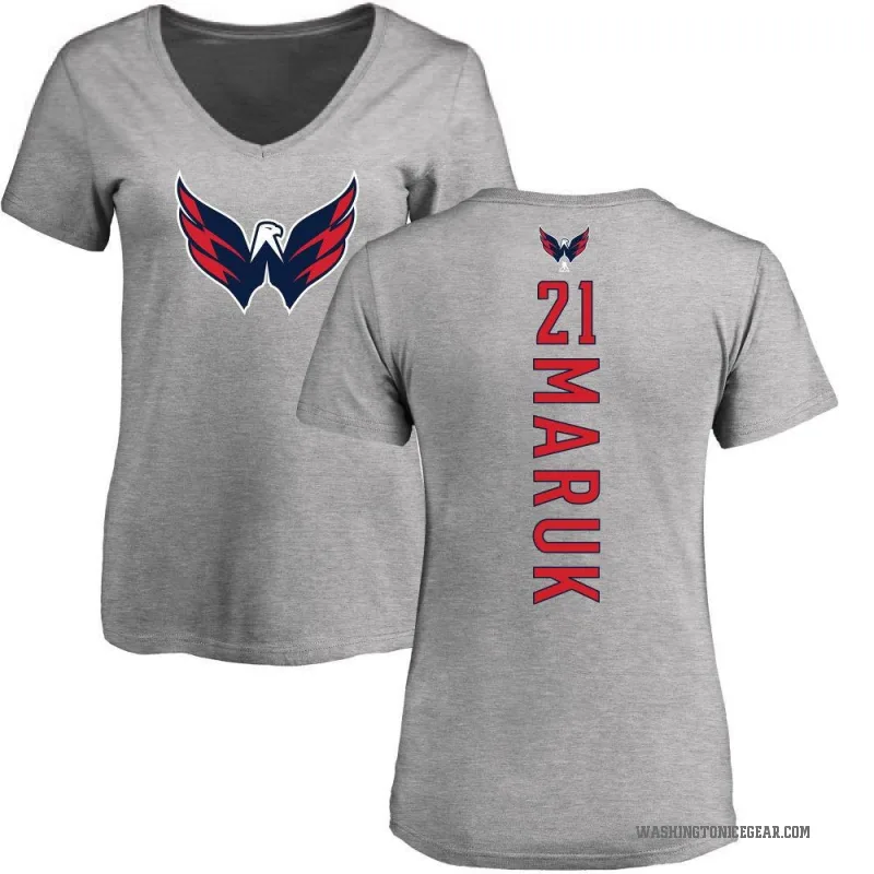 Dennis Maruk Women's Ash Washington Capitals Backer T-Shirt -
