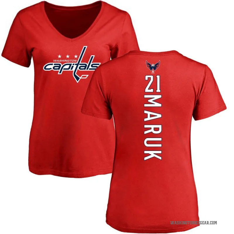 Dennis Maruk Women's Red Washington Capitals Backer T-Shirt -