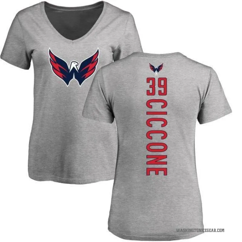 Enrico Ciccone Women's Ash Washington Capitals Backer T-Shirt -
