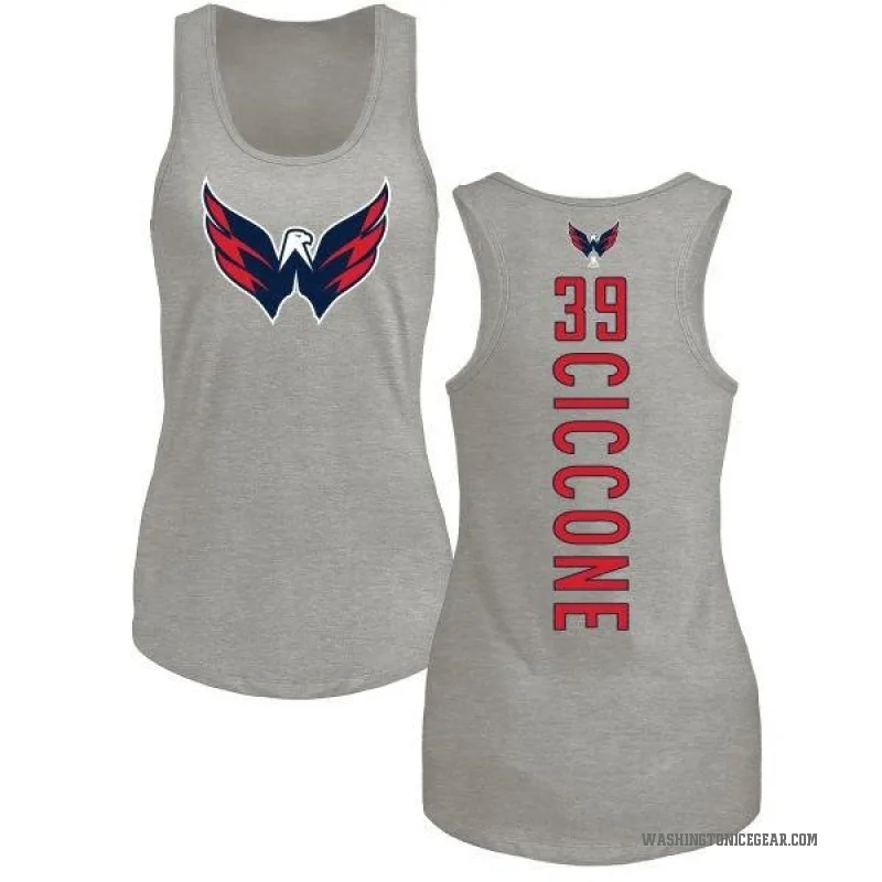 Enrico Ciccone Women's Ash Washington Capitals Backer Tank Top -