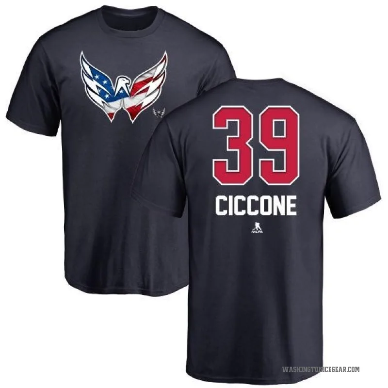 Enrico Ciccone Youth Navy Washington Capitals Name and Number Banner Wave T-Shirt -