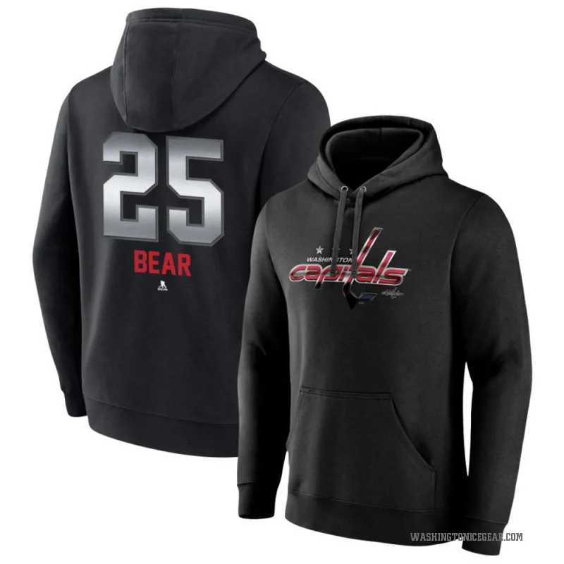 Ethan Bear Men's Black Washington Capitals Branded Midnight Mascot Logo Pullover Hoodie