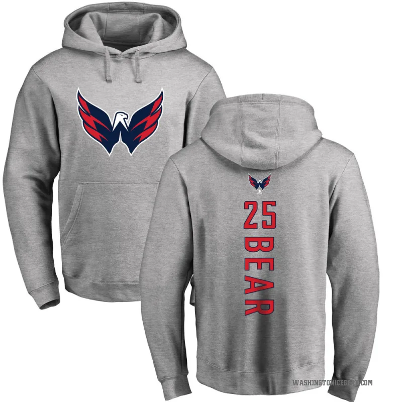 Ethan Bear Men's Washington Capitals Branded Ash Backer Pullover Hoodie