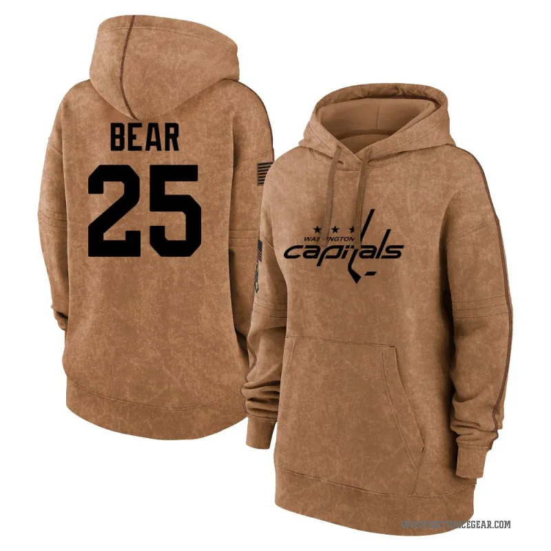 Ethan Bear Women's Brown Washington Capitals 2023 Salute to Service Pullover Hoodie