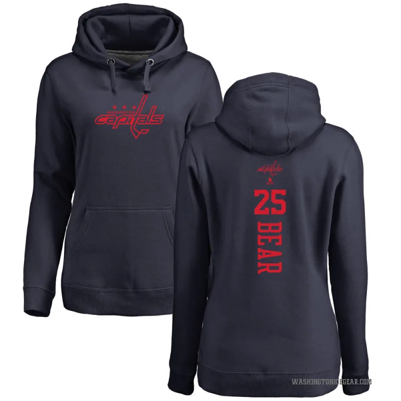 Ethan Bear Women's Navy Washington Capitals Branded One Color Backer Pullover Hoodie