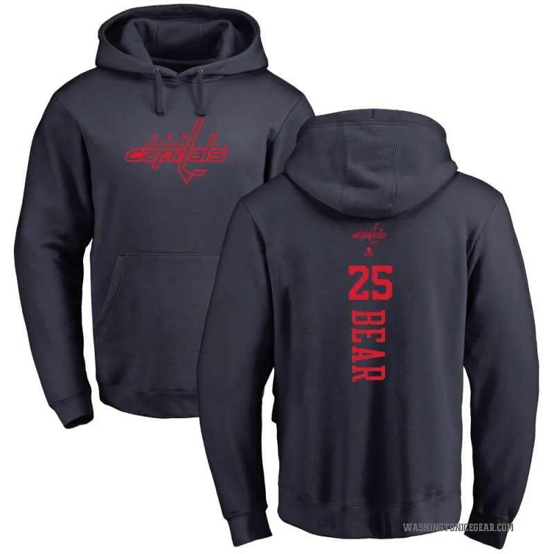 Ethan Bear Youth Navy Washington Capitals Branded One Color Backer Pullover Hoodie