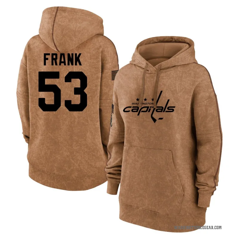 Ethen Frank Women's Brown Washington Capitals 2023 Salute to Service Pullover Hoodie