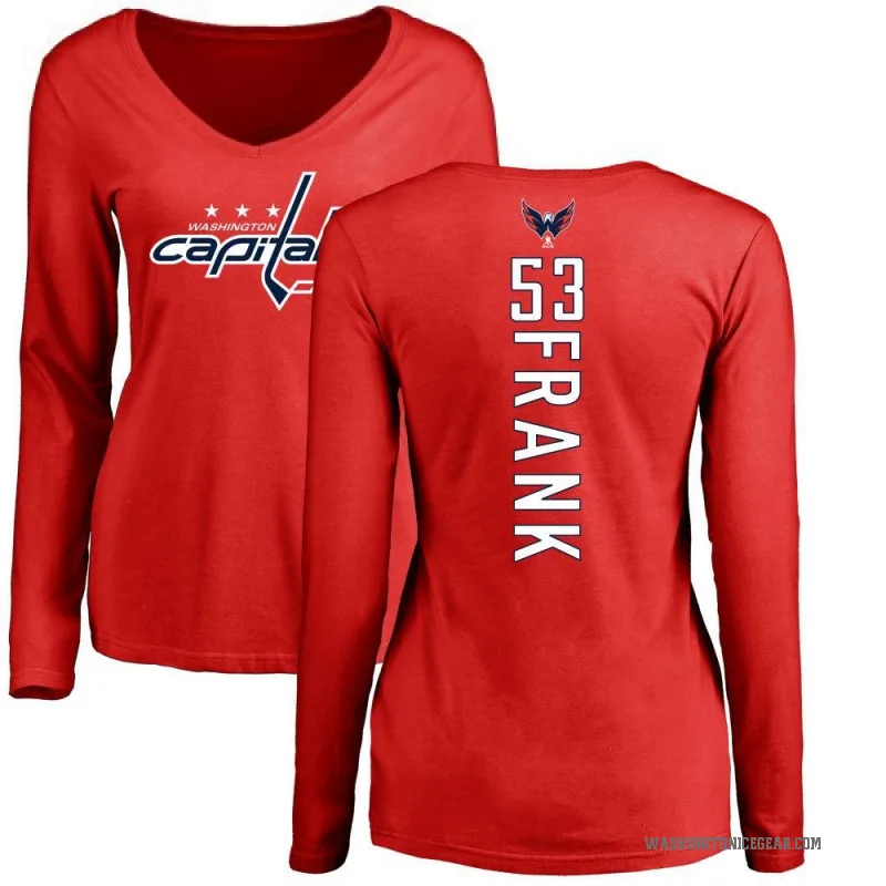 Ethen Frank Women's Red Washington Capitals Backer Long Sleeve T-Shirt -
