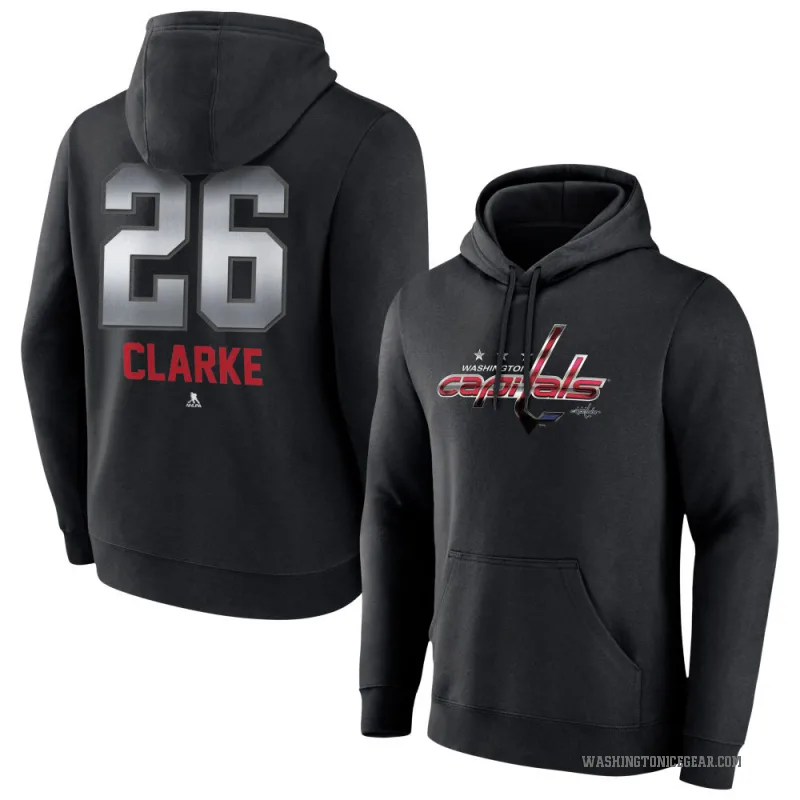 Graeme Clarke Youth Black Washington Capitals Branded Midnight Mascot Logo Pullover Hoodie