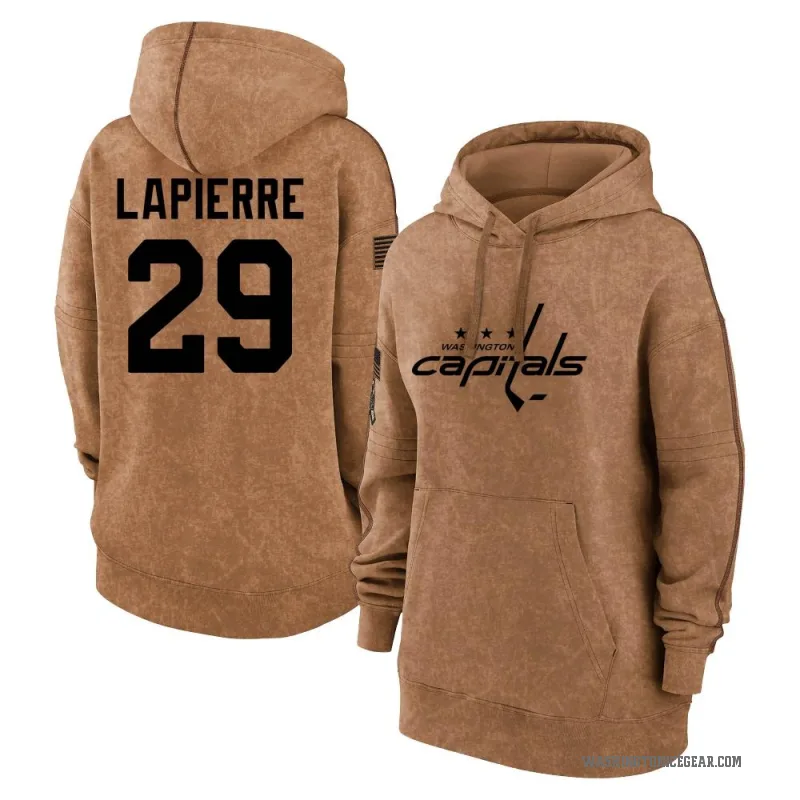 Hendrix Lapierre Women's Brown Washington Capitals 2023 Salute to Service Pullover Hoodie