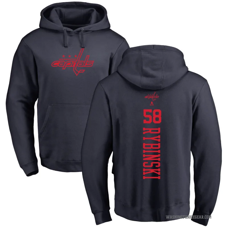 Henrik Rybinski Men's Navy Washington Capitals Branded One Color Backer Pullover Hoodie