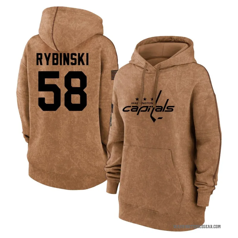Henrik Rybinski Women's Brown Washington Capitals 2023 Salute to Service Pullover Hoodie