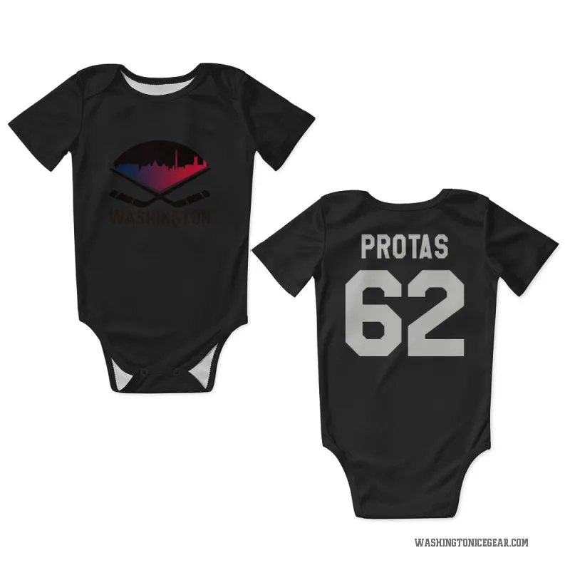 Ilya Protas  Black Washington Capitals  Newborn & Infant Bodysuit