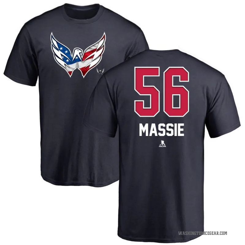 Jake Massie Men's Navy Washington Capitals Name and Number Banner Wave T-Shirt -