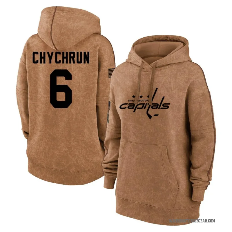 Jakob Chychrun Women's Brown Washington Capitals 2023 Salute to Service Pullover Hoodie