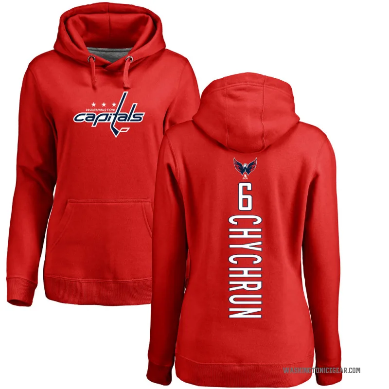 Jakob Chychrun Women's Red Washington Capitals Branded Backer Pullover Hoodie