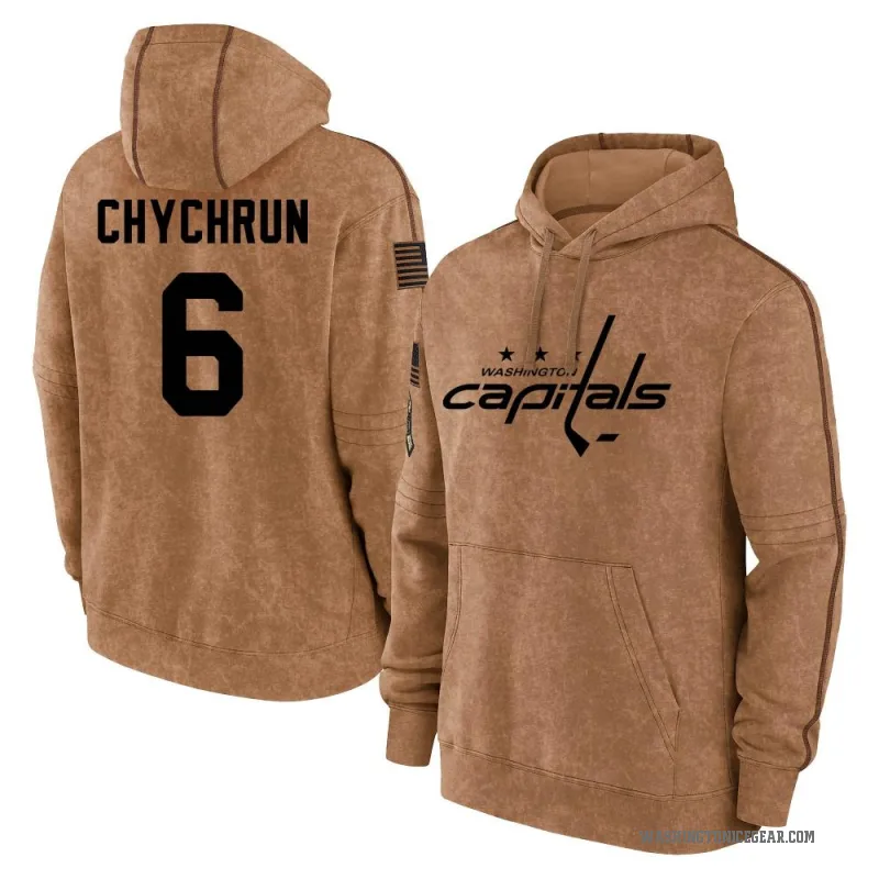 Jakob Chychrun Youth Brown Washington Capitals 2023 Salute to Service Club Pullover Hoodie