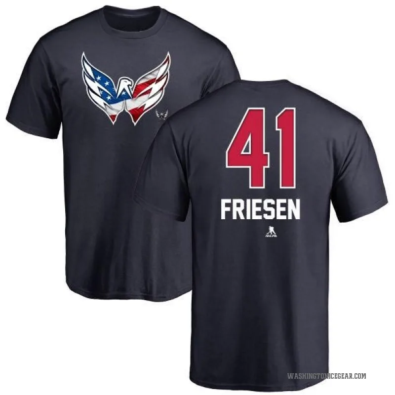 Jeff Friesen Men's Navy Washington Capitals Name and Number Banner Wave T-Shirt -