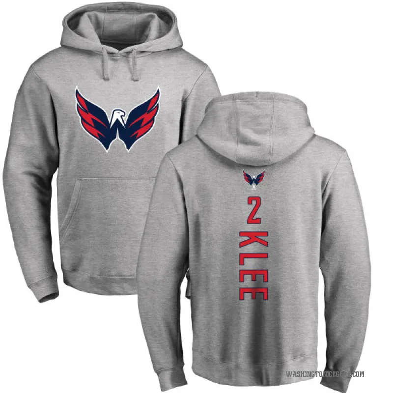 Ken Klee Men's Washington Capitals Branded Ash Backer Pullover Hoodie